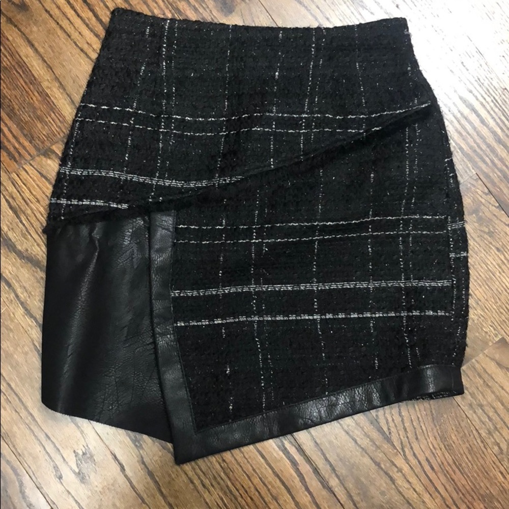 Leather/Plaid Skirt
